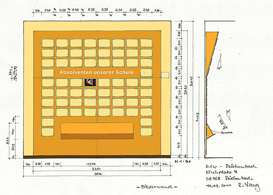 Innenausbau Rainer Lang - Berufsschule - Entwurf Bilderwand
